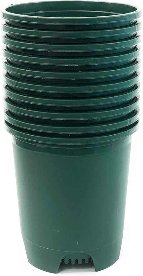 3 Gallon 10-Pack Nursery Pot Green Plastic Planters for Outdoor Indoor Plants Gardening Flower Pots Plant Pots with Drainage Holes