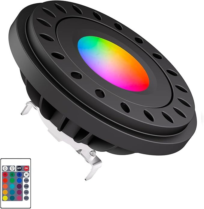 RGB PAR36 LED Light Bulb Color Changing, Warm White+15 Colors Choices on Remote Control, 12V Low Voltage Spotlight for Outdoor Landscape Lighting, Garden,Yard,Flagpole Lighting
