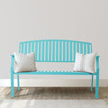 Outdoor Bench Weatherproof Aluminum Patio Garden Bench, Patio Loveseat for Porch Garden Lawn Backyard Park Balcony(Light Blue, 1PC)
