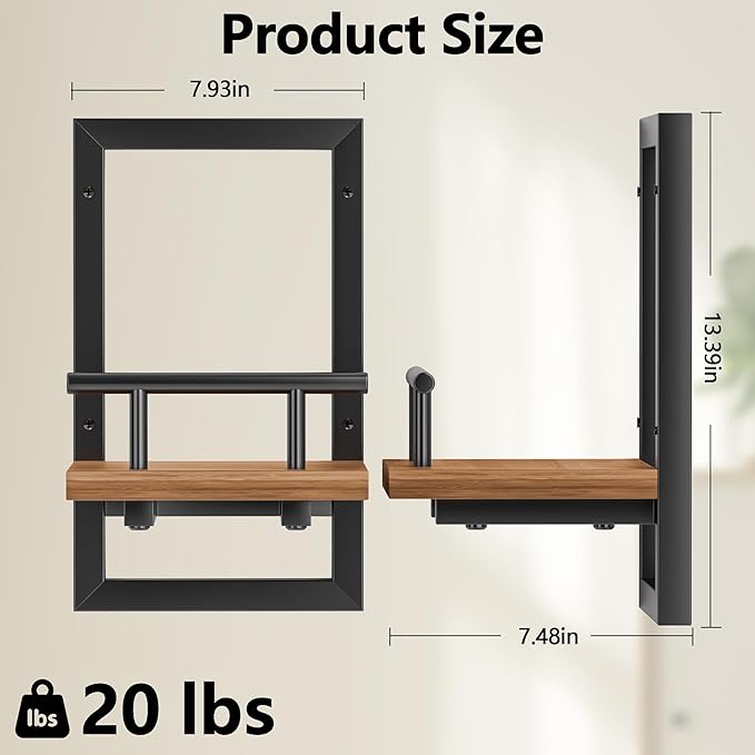 Floating Shelves for Wall, Plant Shelf Indoor, Wall Planters for Indoor Floating Plant Shelves for Bedroom, Living Room, Kitchen, Office, Bathroom Decor (2 Pack)