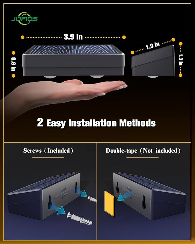 Solar Fence Lights 8 Pack, 50 Lumens Outdoor Fence Solar Lights with 12 Modes RGB Color Glow LED Solar Lights Outdoor Waterproof, Solar Lights for Patio, Backyard, Deck, Fence, Railing.