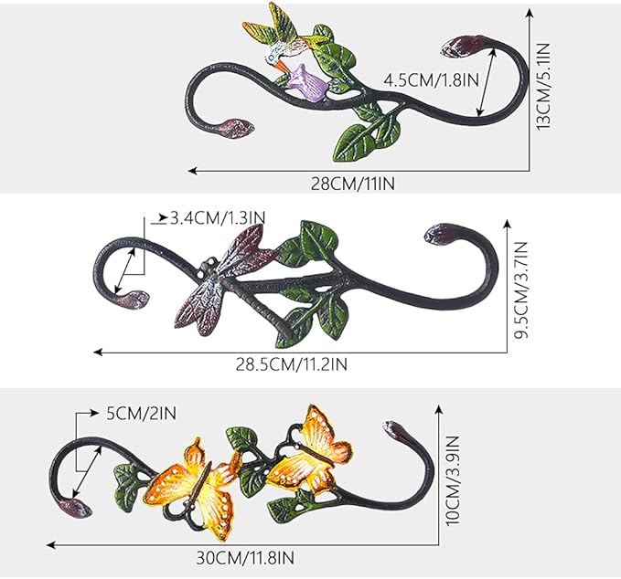 Heavy Duty S Hooks, Large Plant Hangers Outdoor, Metal Decorative Plant Hooks for Hanging Garden Planters, Flower Baskets, Pots, Bird Feeders