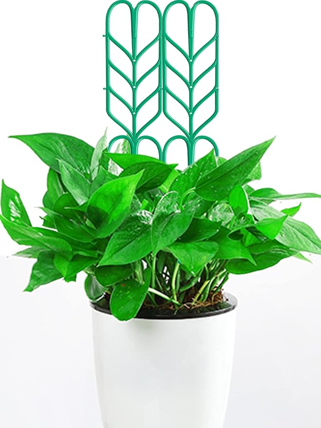 Garden Trellis for Climbing Plants 12 PCS Plastic Indoor Trellis for Potted Plants Green Stackable Mini Climbing Plant Stupport DIY Flower Pot Support for Pea Vegetable Clematis (12 Packs)