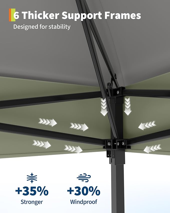 Canopy Tent 12x12 ft, Pop Up Gazebo One-Push Setup with 4 SandBags for Backyard Parties and BBQs, Mosquito Netting & Height Adjustable - Grey
