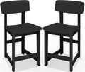 SERWALL Outdoor Bar Stools Set of 2, All Weather HDPE 25" Counter Height Bar Stools with Back, Outdoor Armless Barstools for Patio, Garden, Backyard, Balcony, Poolside, Black
