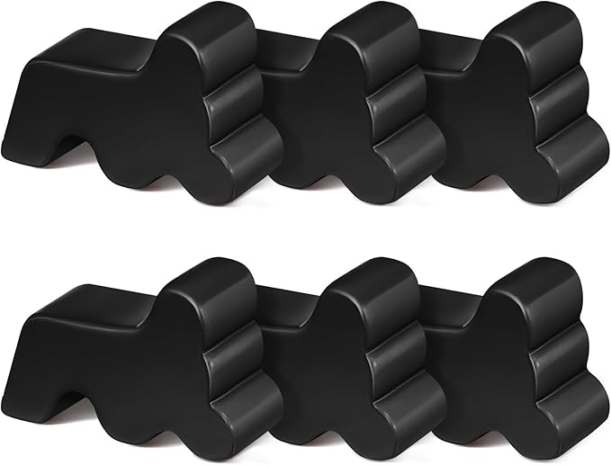Kigeli 6 Pcs Resin Garden Pot Feet for Outdoor Planters 3 Inch Long 1.5 Inch Tall Flower Handmade Elevator Plant Feet Frost Proof Lifter for 14-20 in Pot(Black)
