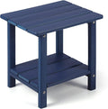 Adirondack Outdoor Side Table, 2-Tier Sturdy Patio End Table Weather Resistant, 16.5" Solid Side Table for Patio, Pool, Porch(Navy Blue)