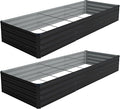 Vengarus 10x3x1FT (2 Pack) Galvanized Raised Garden Bed Kit, Outdoor Metal Planter Box for Vegetables, Rectangular Steel Container, Easy Assembly (Black)
