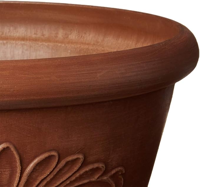 Arcadia Garden Products PSW TA25TC Plastic/Stone/Wood Composite Bulb Pan – No Drainage Hole (Drillable), Planter Bowl for Succulents, Bonsai, Fairy Gardens, Herbs,10-Inch, Terra Cotta Color