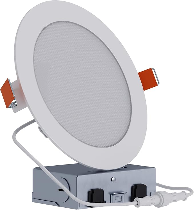HALO HLB 6 in LED Recessed Lighting Canless Dimmable Wet Location Selectable Lumens and Selectable Color 27/30/35/40/5000K Indoor Outdoor Soffit Ceiling Downlight HLB6LSFS5
