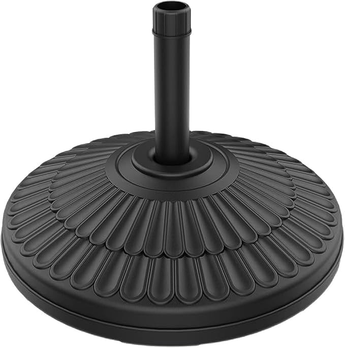 wikiwiki 80 Lbs HDPE Round Patio Umbrella Base, Weighted Umbrella Stands Fits 1.5-1.9in Poles for Garden, Lawn, Deck, Backyard & Pool, Black