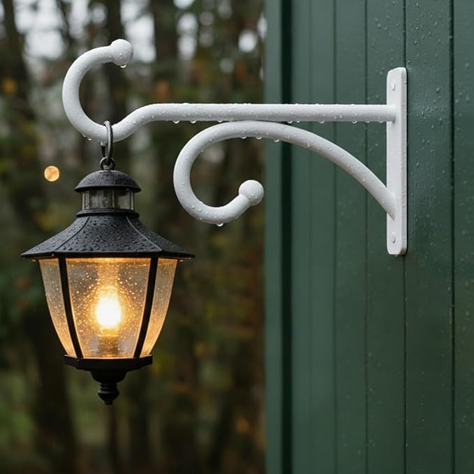 2Pack 6 Inch Plant Hangers for Hanging Baskets, Hanger for Indoor and Outdoor Plant Pots Holder, Wall Hook for Planters, Flower Basket, Wind Chimes, Lantern, Light, Bird Feeder, Home Décor-White