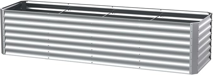 8X2X2ft (1 Pack) Galvanized Raised Garden Bed,Outdoor Planter Box Metal Patio Kit Planting Bed for Vegetables Flowers Herb