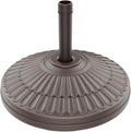 wikiwiki 80 Lbs HDPE Round Patio Umbrella Base, Weighted Umbrella Stands Fits 1.5-1.9in Poles for Garden, Lawn, Deck, Backyard & Pool, Brown
