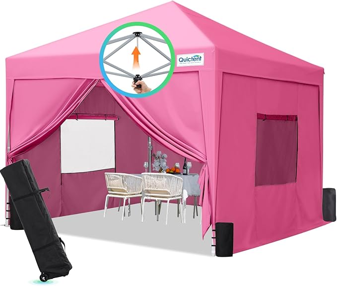 Quictent Privacy 10x10 Pop up Canopy Tent with Sidewalls and Roll-up Ventilated Windows, One Person Setup, Easy Outdoor Commercial Gazebo Shelter Enclosed Waterproof, Bonus 4 Sandbags