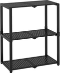 3-Shelf Storage Shelving Unit Metal Rack Heavy-Duty 28"x13.5"x33.5" for Garage, Kitchen and Bedroom Layers Increased Black