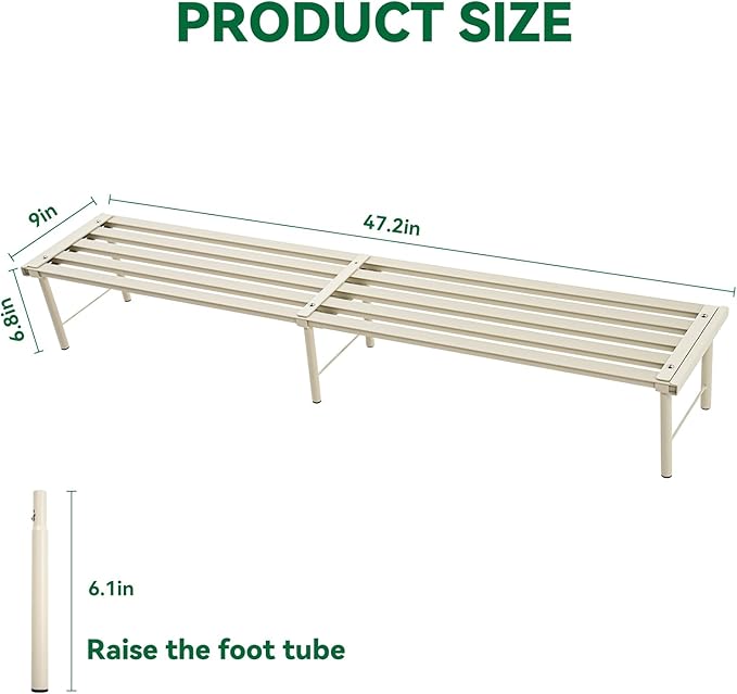 Metal Plant Stand, Rust-proof Aluminum Flower Pot Stand, Heavy Duty Planter Display Shelving for Patio Balcony Garden Living Room Decorative (White, 47.2 Inch)