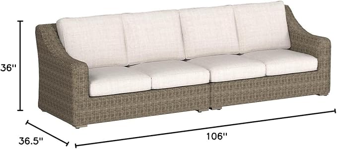 Signature Design by Ashley Beachcroft Outdoor Left & Right Arm Facing Wicker Patio Loveseats, Nuvella Weather Resistant Fabric, Brown & Beige