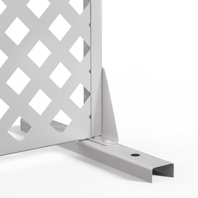 Casaphoria 72" H x 35" W Arched Metal Privacy Screen - Elegant Freestanding Outdoor Screen for Deck, Patio & Balcony - Versatile Decorative Privacy Panels for Home & Garden Use (White-Laurence)