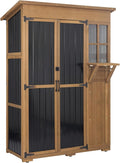 PetsCosset Large Outdoor Storage Cabinet Waterproof with Shelves, Outside Storage Shed Tall Backyard Cabinet with Fold-Out Table for Patio, Garage, Garden, Pool Accessories Storage (70.5" H x 51" L)