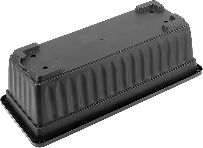 JOIKIT 17 Inches Black Plastic Planter Box, 6 Packs, Good Drainage, Indoor Outdoor Usage, for Garden, Windowsill, Patio, Balcony