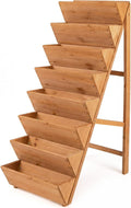 Giantex 8-Tier Wooden Vertical Raised Garden Bed, Freestanding Plant Stand with Legs for Herbs Vegetables Fruits, Indoor Outdoor Tiered Wood Planter Box Flower Rack for Patio, Balcony & Yard
