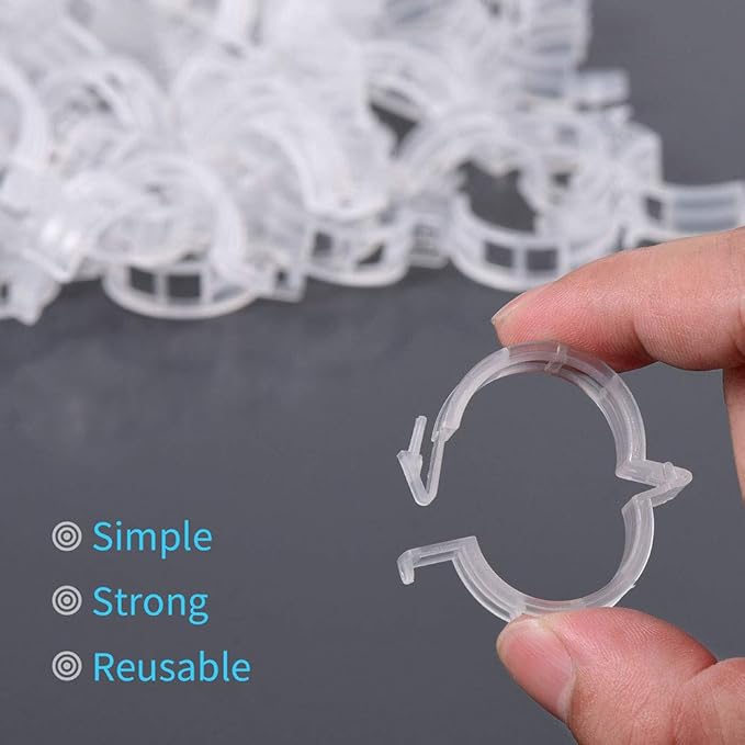 300Pcs Plastic Plant Clip, Plastic Trellis Plant Support Clips for Support, Garden Clips for Climbing Plants, Plastic Trellis Clips Plant Support Clips Vegetables Grape Vine Tomato Plant Fixing Clips