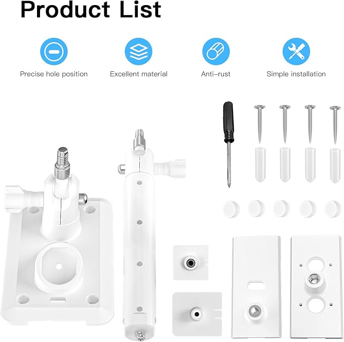 HOLACA 2-in-1 Wall Mount Bracket for Stick Up Cam Pro Solar Panel, Spotlight Cam Pro/Plus and Stick Up Cam Battery/Wired Outdoor Mount Accessories for Ring Super Solar Panel (White)