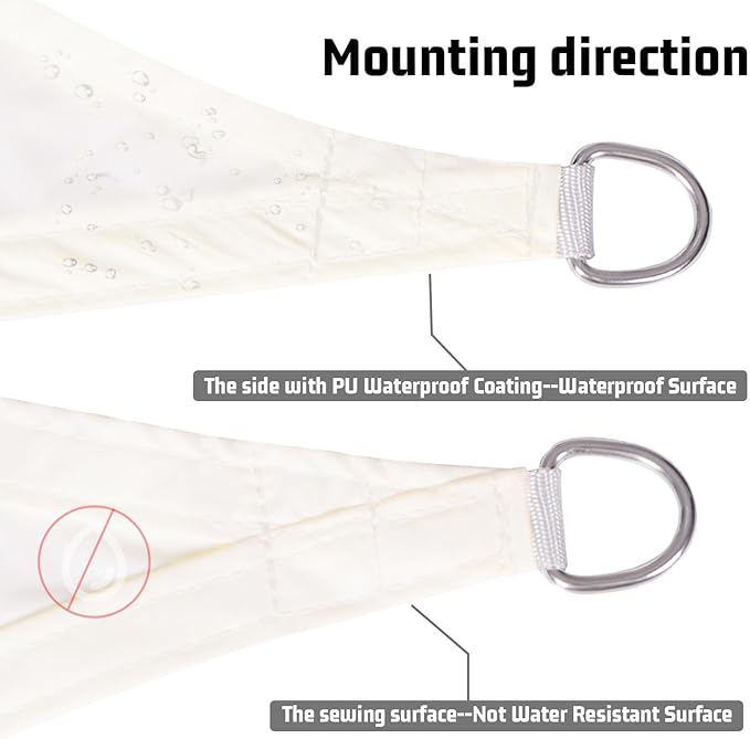 LOVE STORY Rectangle 7'x8' Waterproof Sun Shade Sail Canopy UV Block for Outdoor Patio Backyard Carport,Cream(We Make Custom Size)