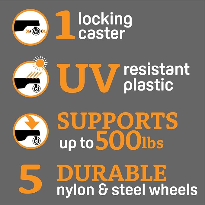 Bosmere 14" Plant Caddie - Heavy-Duty Rolling Plant Stand with Locking Wheels, 500 lb Capacity – Durable Plant Caddy for Indoor/Outdoor Use, Adobe