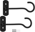 6in Hanging Plant Hooks 2Pack Ceiling Hooks for Plants, Indoor & Outdoor Decoration, Black