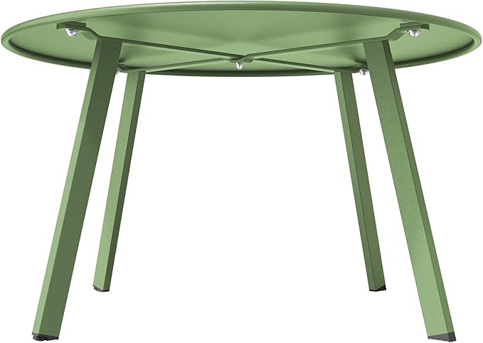 Grand patio Outdoor Round Coffee Table, 28-inch Patio Side Table, Great for Backyard Patio Deck, Sage Green