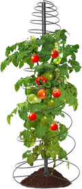 2 Pack Spiral Trellis for Climbing Plants Outdoor, 45 Inch Tall Heavy Duty Metal Garden Tower, Decorative Plant Support with Anti-Tip Stake,Rustproof for Clematis Pole Beans Cucumber Berry Vines Pots