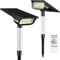 intelamp Solar Spot Lights Outdoor Waterproof, 4000mAh RGB LED Landscape Lights Warm White 3 Lighting Colors, IP65 Waterproof for Yard Driveway Tree Flag Garden Patio Outside Decor with Remote