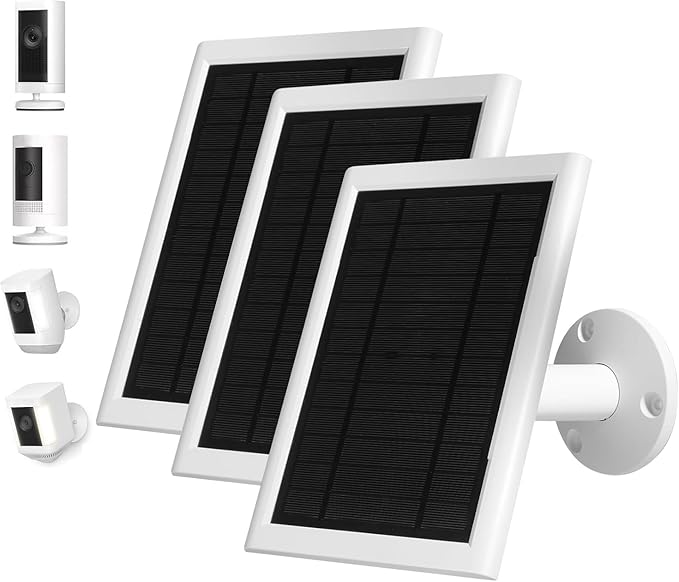 5W Solar Charger Compatible for Ring Camera with 10FT/3M Long Cable, Compatible with Ring Spotlight Cam Plus/Pro,Stick Up Cam/Pro,Spotlight Cam-3 Pack
