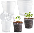8/6/4 Inch Clear Plant Nursery Pots 15 Pack, Transparent Plastic Plant Pot with Drainage Hole, Sturdy Planting Starter Pots for Seedlings Herbs Flowers Vegetable (Clear-15P)