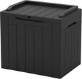 Patiowell 30 Gallon Resin Deck Box, Outdoor Storage Box for Patio Furniture, Deliveries, Pool Supplies,Waterproof and Lockable, Black