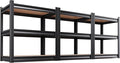 AOAORRG Set of 3 Garage Shelving Heavy Duty Storage Shelves, Metal Adjustable Shelving Unit, Utility Garage Organizer Shelf for Basement, Pantry, Kitchen, Warehouse, 15.7" Dx33.5 Wx35.4 H, Black