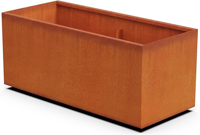 Plantercraft Corten Steel Planters | 46 Inch Large Rectangular Planters for Outdoor Plants | Extra Large Outdoor Planter Box for Patios, Walkways & Garden Borders | Made in USA