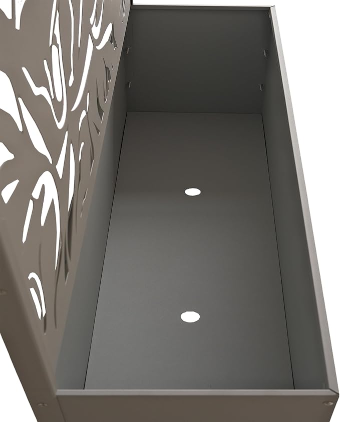 Oakland Living 6 ft. X 4 ft. Grey Freestanding Metal Privacy Screen Room Divider with Flower Box