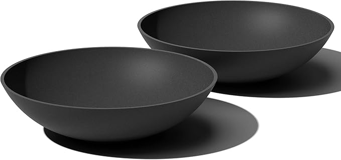 Veradek 24" Lane Round Bowl Planter for Indoor or Outdoor Use - 2-Pack Black