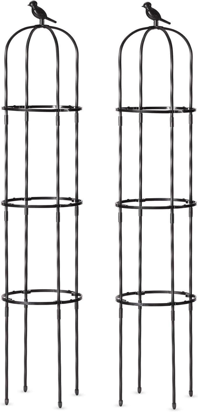 Garden Trellis for Climbing Plant Outdoor, 67" Tall Cucumber Trellis for Pot Raised Bed Climbing Vine Plants Vegetable Pea Bean Tomato Rose Clematis Cucumber Trellis, 2 Pack