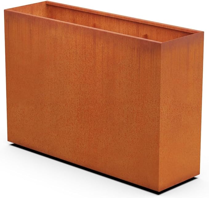 Plantercraft Corten Steel Planters | 60x18x42 Large Rectangular Planters for Outdoor Plants – Extra Large Outdoor Planter Box for Privacy Screen, Patio & Deck | Heavy Duty Metal Planter Rectangle