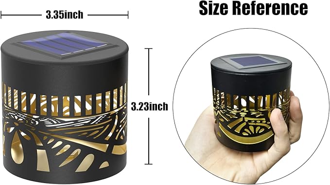 2 Pack Solar Fence Lights Metal Solar Powered Outdoor Wall Deck Lights Lotus Theme Waterproof Fence Light for Garden Post Patio Backyard Yard Decor (Lotus, 2 Pack)