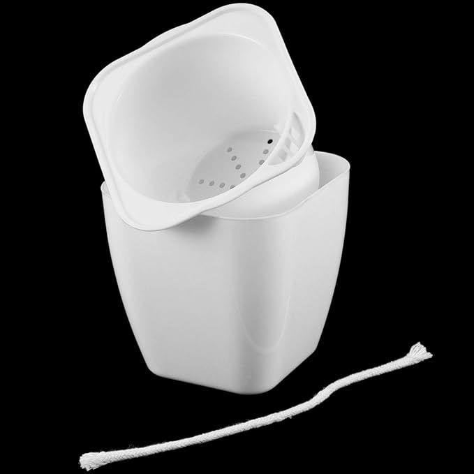 5 Inches Self Watering Planter, 10 Pack Plastic Self Watering Pots with 10 Wick Ropes, Wicking Flower Pots for Violets, Ocean Spider Plant, Orchid, Plants, Flowers, White