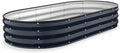 Kesfitt Raised Garden Bed, 6x3x1 FT Galvanized Steel Metal Raised Garden Bed, Oval Open-Bottom Design, 12-Inch Deep for Outdoor Vegetable & Herb Gardening, Midnight Blue
