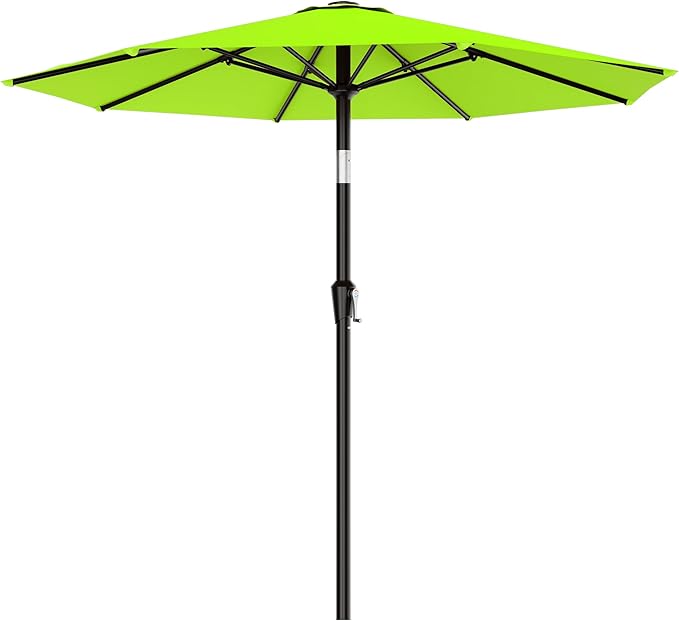 AreShark 9 FT Patio Umbrella for Outdoor, Outdoor Umbrella with Push Button Tilt and Crank, Outdoor Patio Umbrellas with 8 Sturdy Ribs for Market, Garden, Deck, Backyard, Pool (Apple Green)