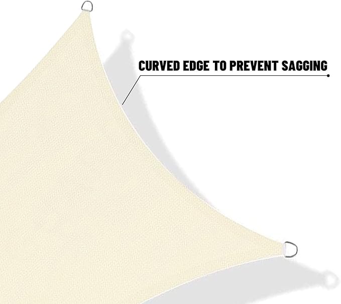 SUNNY GUARD Sun Shade Sail 20' x 23' Rectangle Butter Cream UV Block Sunshade for Backyard Yard Deck Patio Garden Outdoor Activities and Facility(We Make Custom Size)