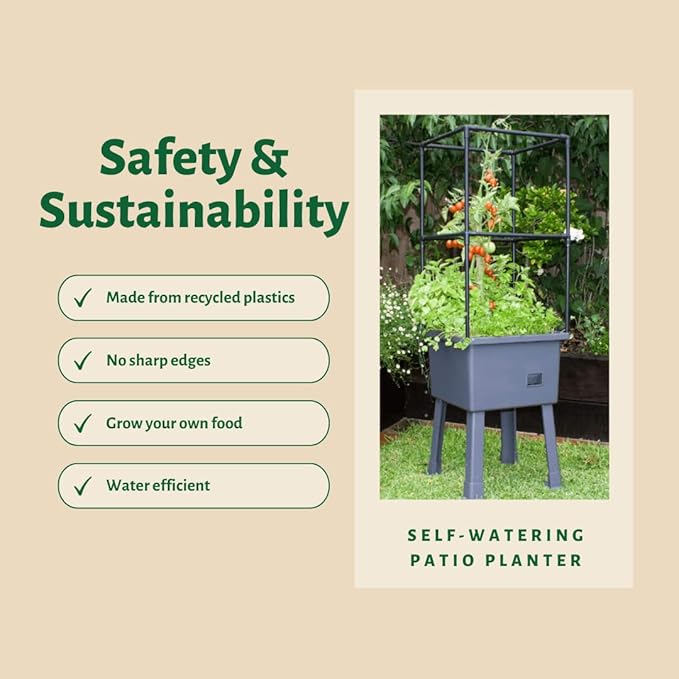 Frame It All Hydroponic Tower with Trellis Frame and Greenhouse Cover, Vertical Garden Planter for Vegetables and Flowers, Self-Watering Garden Tower with 4.35-Gallon Water Storage, 15.75 x 23.5 x 57