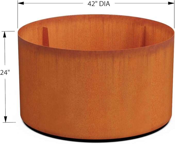 Plantercraft Corten Steel Planters Large Round | 42 x 24 Inch Extra Large Planters Outdoor for Garden & Patio | Heavy Duty 11-Gauge Weathering Steel
